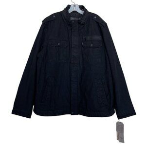 Levis Jacket Mens Size XXL‎ 2XL Black Military Pockets Quilted Lining